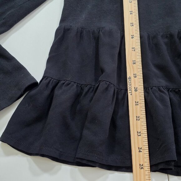 Zara Tunic Womens L Black LS Monochrome Knit Top Tiered Hem Goth Lagenlook Boho - Picture 8 of 14